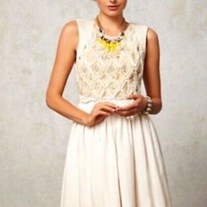 Moulinette Soeurs Anthropologie Beaded Silk Dress Size 12